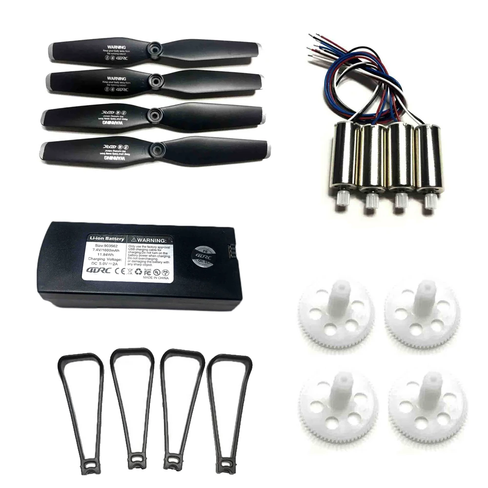 4DRC F6 4D-F6 Drone Original Accessory CW CCW Motor Propeller Props Protective Frame 3.7V/7.4V Battery Big Gear Spare Part