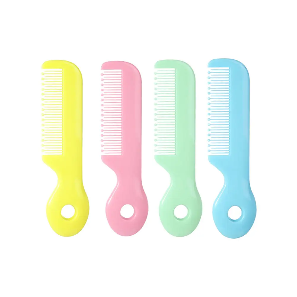 

4Pcs Baby Safety Hair Comb Round Teeth Massage Pack ABS Scalp Groomer Newborn Cleaning Tool Blue Pink Green Yellow Colors