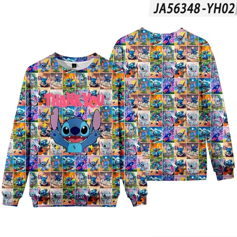 Dis Stitch Children Round-neck Hoodie Boy Hoodie Kids Funny Lilo Hoodies for Teen Girls Boys Pullover Sweatshirt