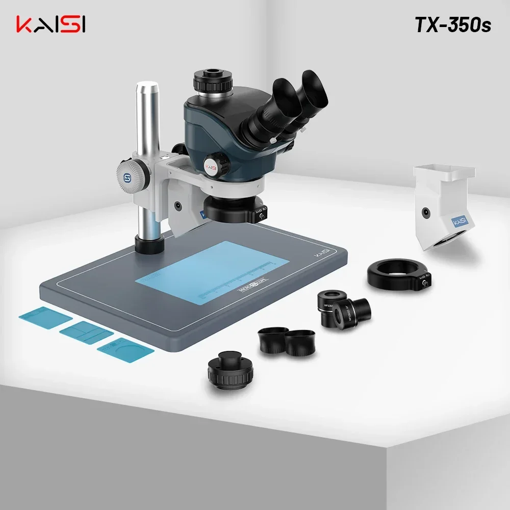 High Quality 7X-50X Trinocular Stereo Microscope Phone Repair Kaisi TX-350S Microscope 7-50X