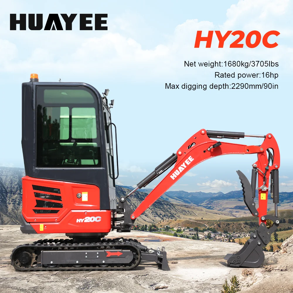 2-Ton Mini Excavator (Powered by Kubota Engine) — Equipped with Cab; Customization Available.