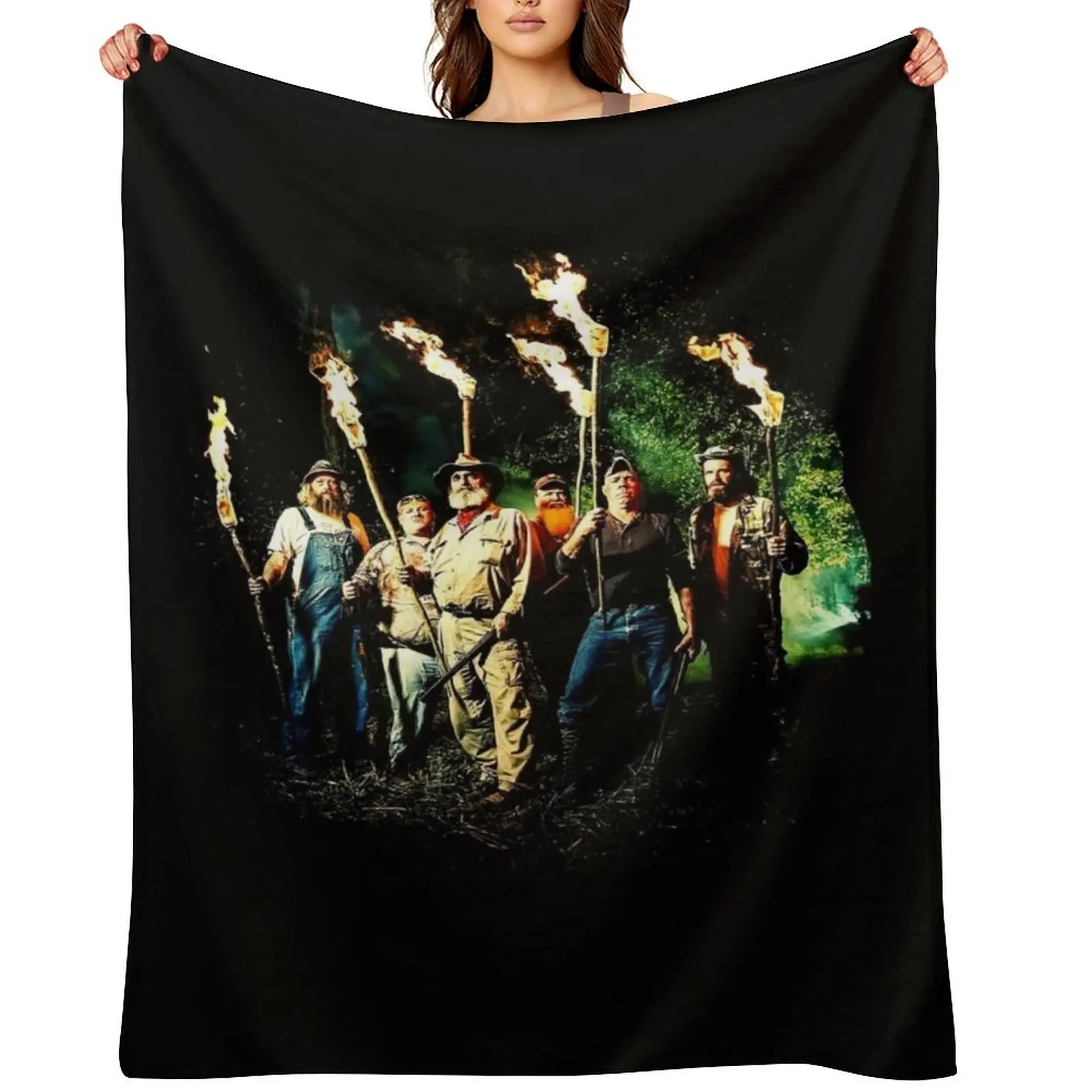 Mountain Monsters American Cryptozoology Themed Reality Throw Blanket Soft Decoratives Beach manga Blankets