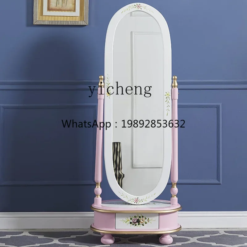 H3-27 full body dressing mirror home bedroom painted fitting mirror body three-dimensional movable landing