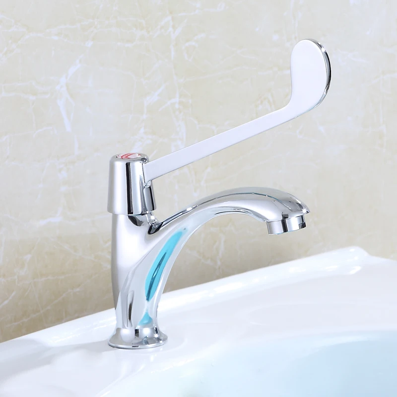 

Long Handle Faucet Elbow Touch Elbow Open Elbow Laboratory Hospital Single Cold and Extended Touch Long Wash Basin