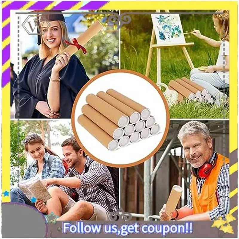 Novo 12 pçs 2x12 Polegada papelão mailers tubo cartaz com tampas para embalagem cartazes para envio