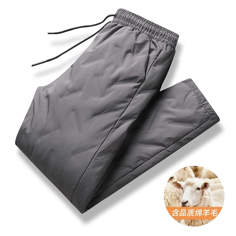 

Зимние модные однотонные плюшевые толстые теплые хлопковые брюки для мужчин, повседневные свободные спортивные ветрозащитные брюки большого размера, элитные брюки