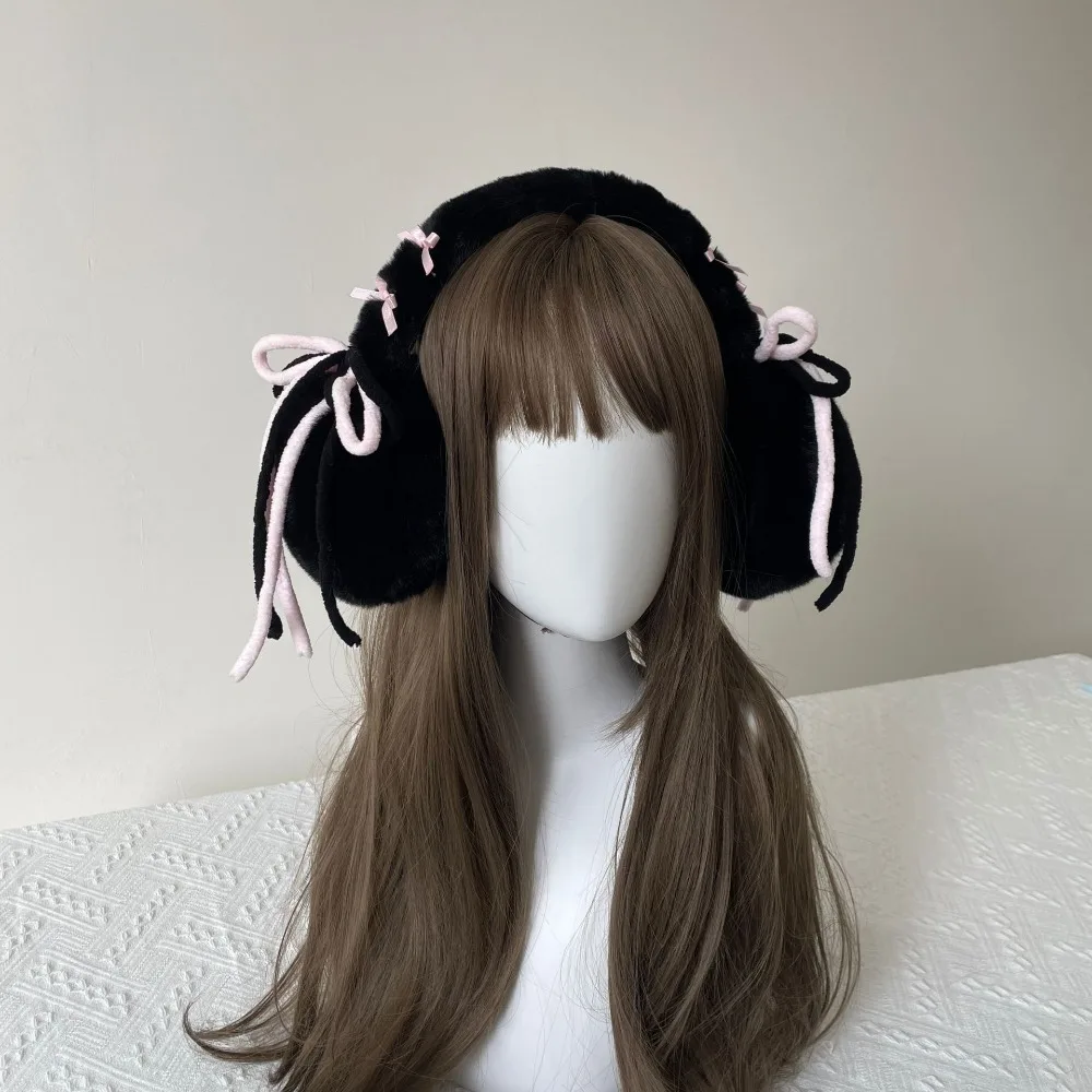 الحلو إيرفلاب Bowknot غطاء للأذنين فرو الأرنب الصناعي لينة الشتاء الأذن دفئا يندبروف رشاقته أفخم غطاء للأذن المدرسة