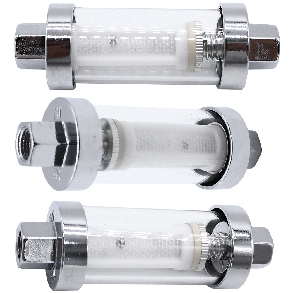 

Car Fuel Filter with 6 Connectors Reusable Inline Fuel Filter Replacement Fuel Filter for Universal 3/8in 1/4in 5/16in Fittings