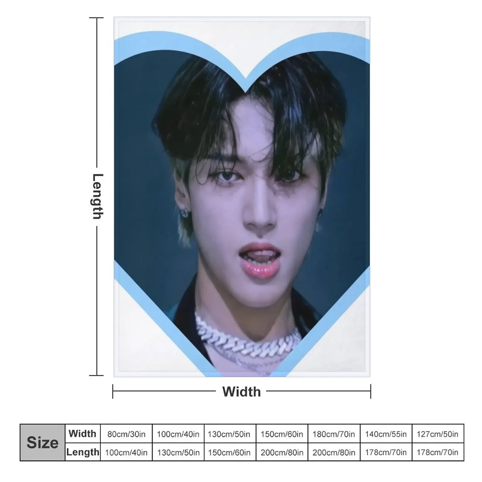 Kpop ATEEZ Wooyoung Heart Throw Blanket for winter Comforter Thin Blankets