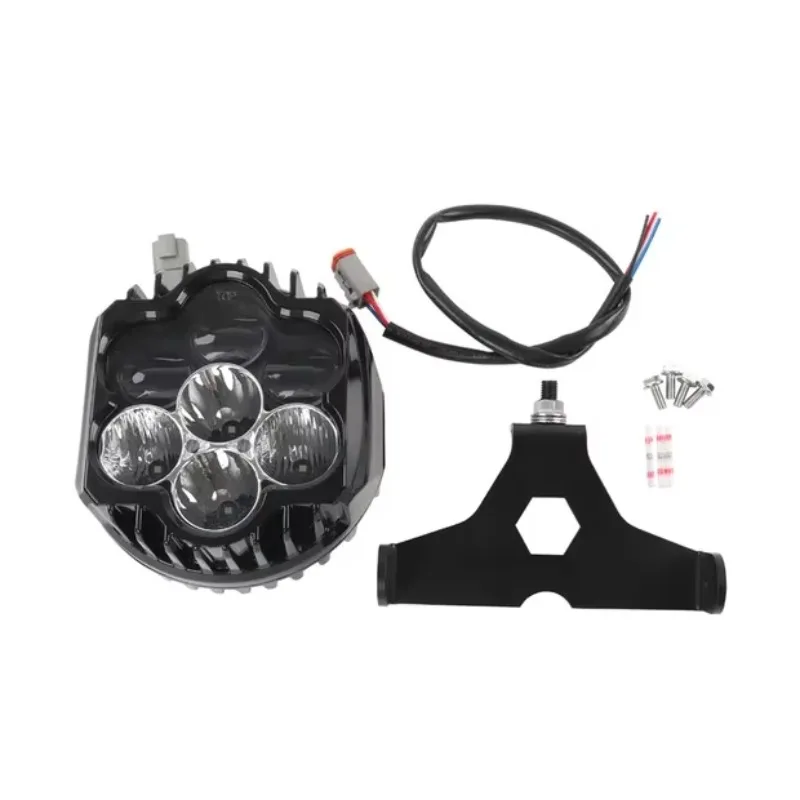 Acessórios para motocicletas DOT ECE Road Shark Style Farol com suporte Plug&Play para Harley Sporstster Dyna
