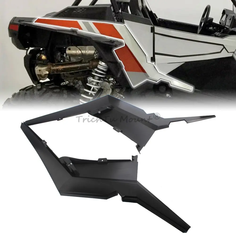 1Pair Left&Right Rear Upper Side Fender Compatible With Polaris Rzr Xp Turbo 2017-2022 High Quality Polypropylene Black Fender