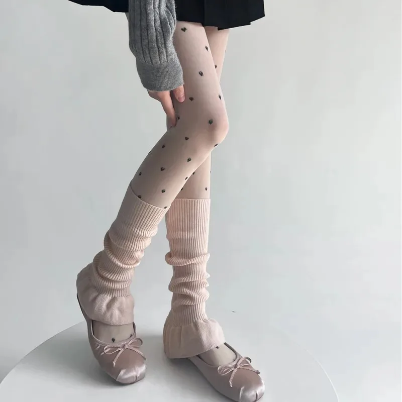 Ballet Leg Warmers Women Autumn and Winter Girl Female Legs Cover Dance Socks Y2k Harajuku Sweet Wind Pile Calf Socks
