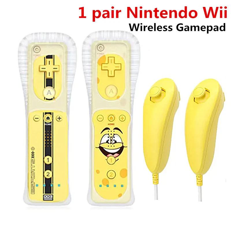 1 pair with Nunchuck Controller Set Motion Plus Remote Controller Wii Remote Controller Gamepad for Nintendo Wii Games Control