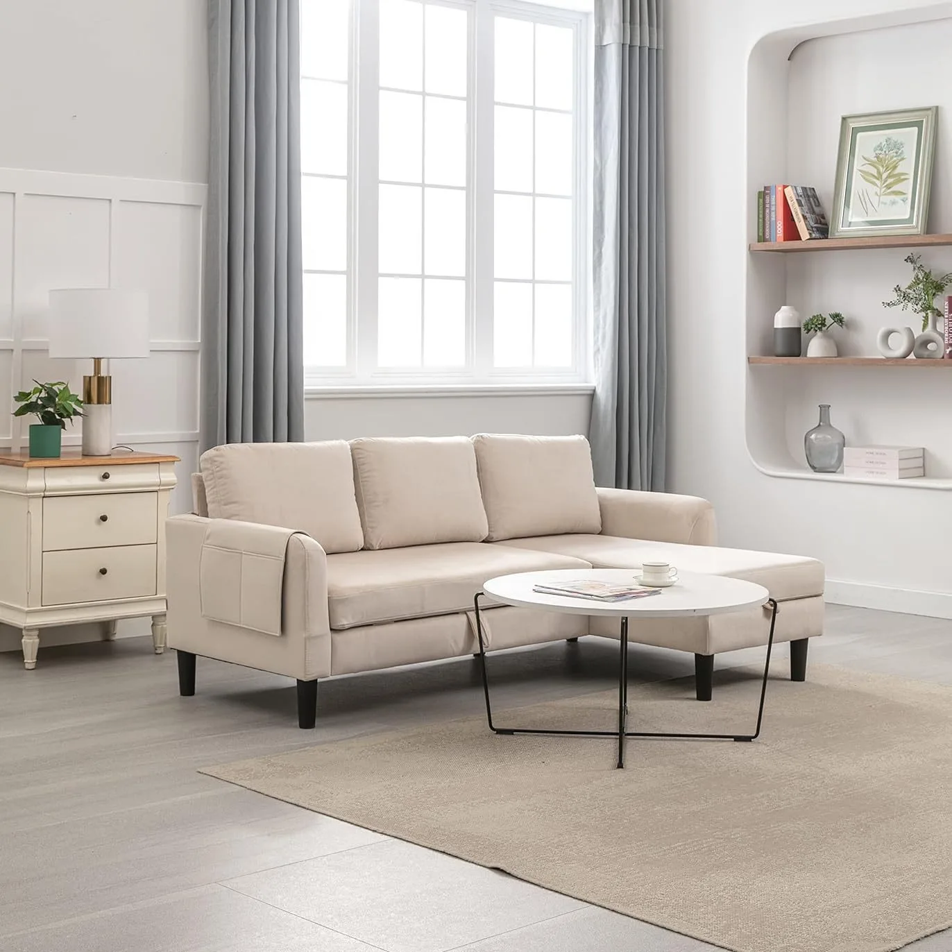 Modern simple pull-out sofa bed  multi-functional combination sofa fabric