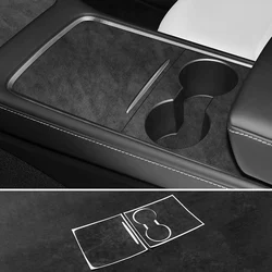 For Tesla Model 3（2019-2023）Model Y Car Center Console Stoarge Panel Trim Sticker Made of Alcantara Interior Tuning Accessory