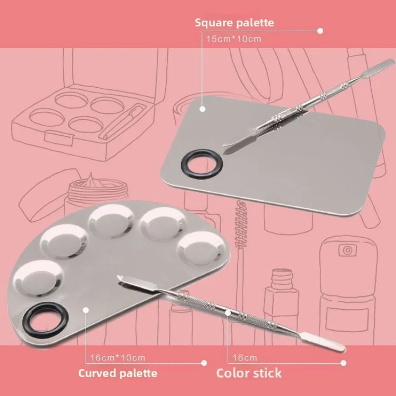 Pro Foundation Mixing Palette Mini Nail Art Ring Palette Makeup Mixing Stick for Makeup Artist