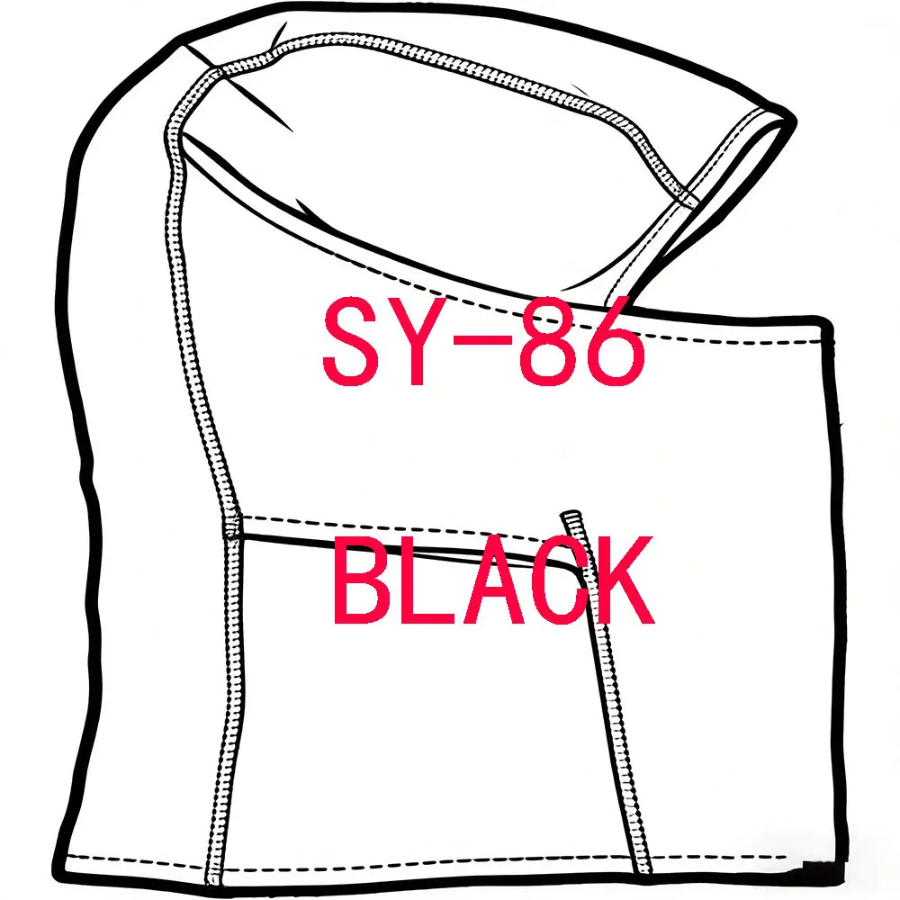 SY-86 Windproof Mask: Black UPF50+ Outdoor Shield for Streetwear & Multi-Sport Adventures Black Face Mask - Black Embroidery