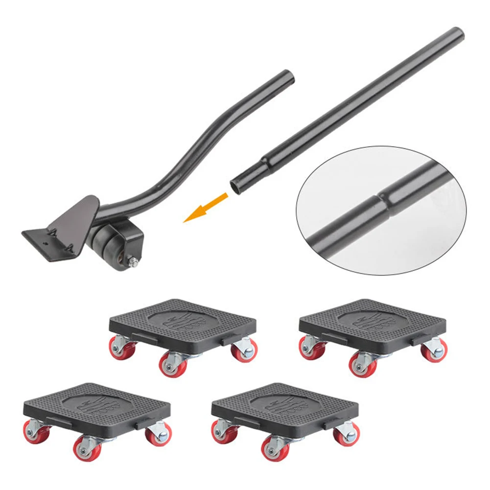 6x 360 Degree Furniture Mover Roller Tool Set Heavy Stuffs Lifter with Wheel Bar Sofa Bookcase Table Chair Moving Tool