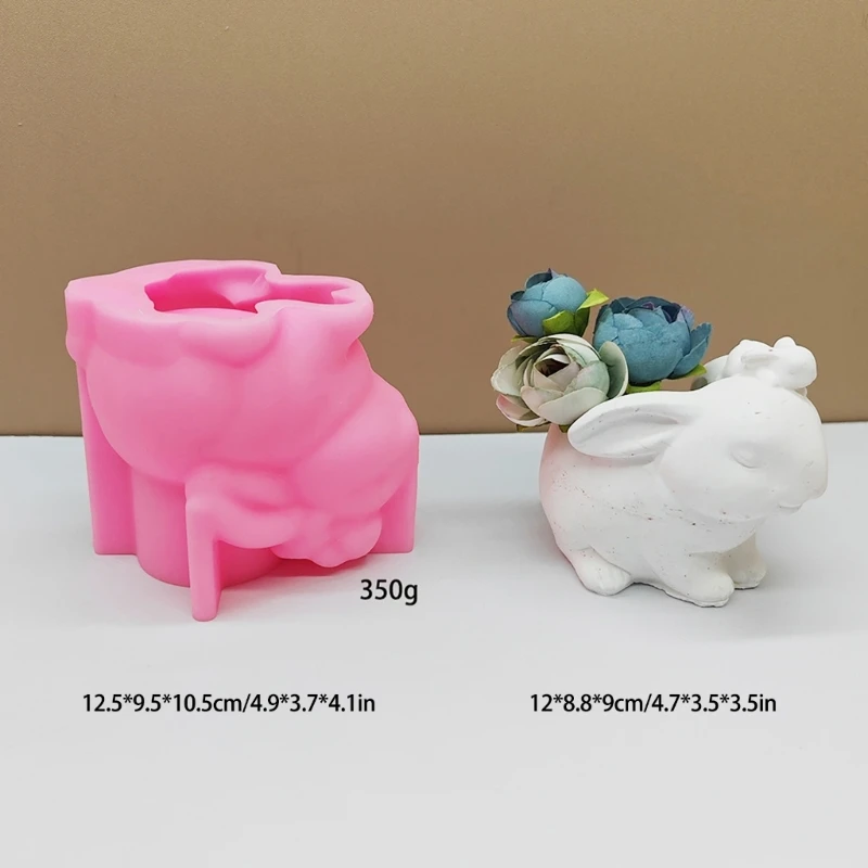 Animal Silicone Mold Flower Pots Mould Rabbit Shaped Pen Holder Molds Ornament