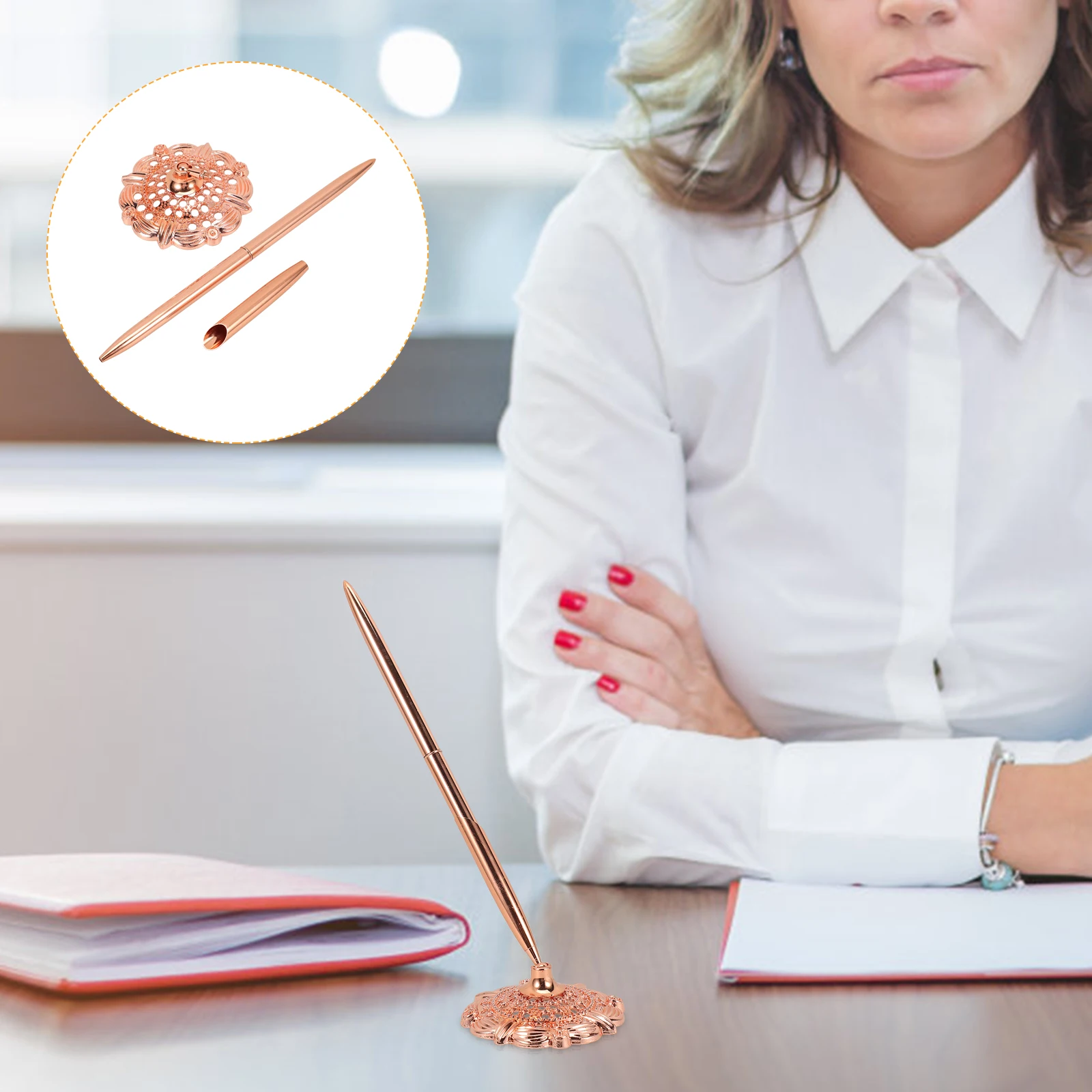 

Premium Wear-Resistant Sign Pen Vertical Standing Ballpoint Pen Comfortable Writing Tool For Office Business Conference Bank