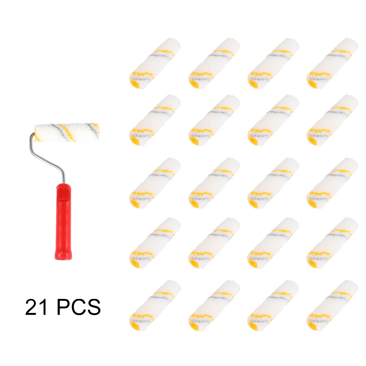 

21pcs Mini Brush Set Long-Lasting Wall Painting Tool For Doors Baseboards Small Projects Easy Install Diy Decoration Kids Adults