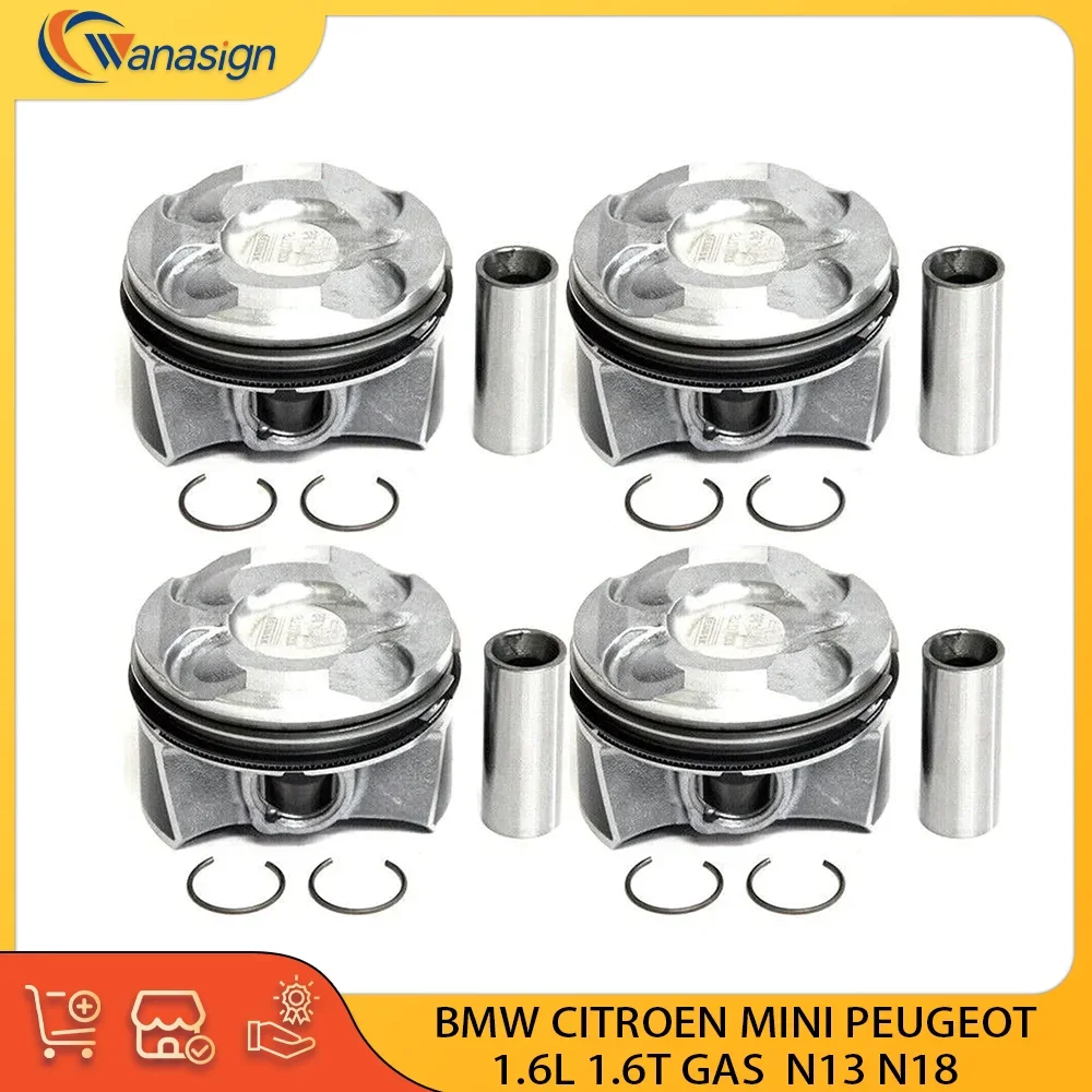 STD Engine Piston & Ring Set For BMW CITROEN MINI PEUGEOT 1 3 C3 C4 DS3 DS4 DS5 1.6L 1.6T L4 16V GAS 1.6 L T N13 N18 2007-2024