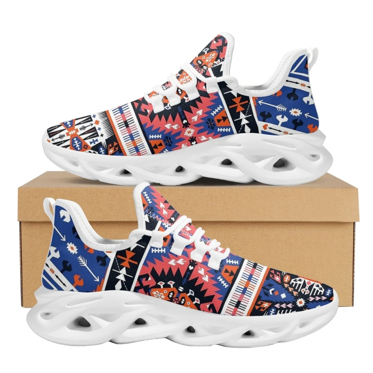 Classic Flats Running Sneakers Female Tribal African Pattern Women Casual Shoes Spring Autumn Mesh Ladies Walking Footwear