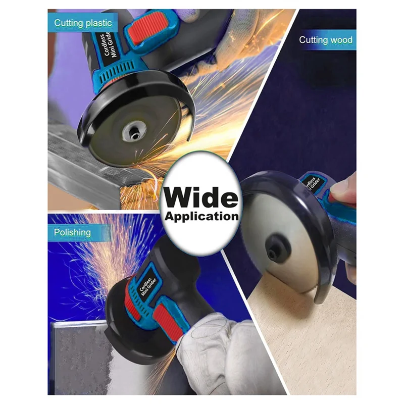 

AA81-Cordless Mini Angle Grinder Set Small Angle Grinder Tool Kit With 2 Pack 12V Batteries, 19500 RPM Power Angle Grinders, US