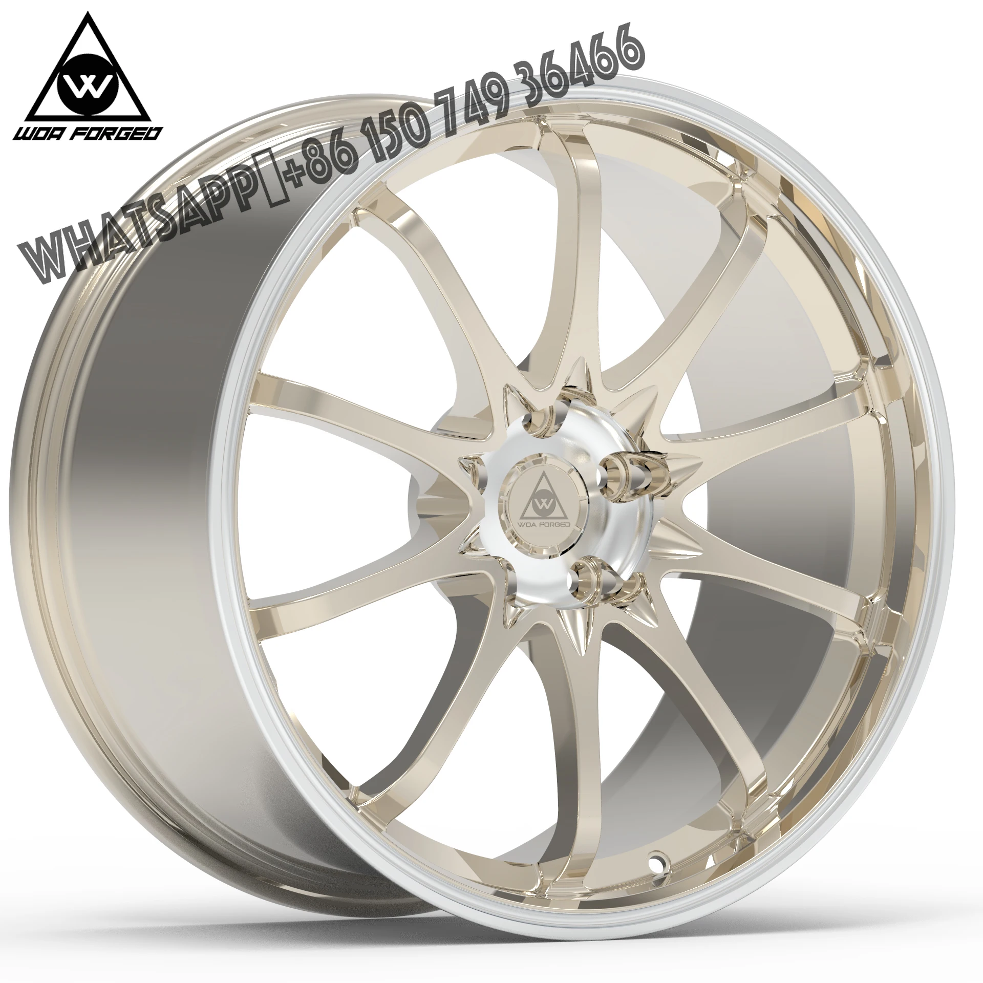

WOA FORGED Brand High Quality Custom Wheels 16 17 18 19 20 21 22 23 24 26 Inch Polished Gold Forged Wheels for Ce28
