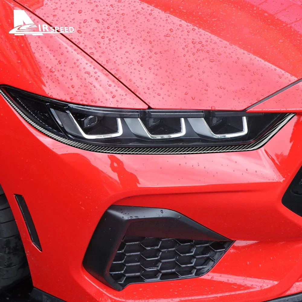 

Для Ford Mustang GT 2024 2025 настоящая мягкая наклейка из углеродного волокна LHD RHD автомобильная фара аксессуары для отделки бровей