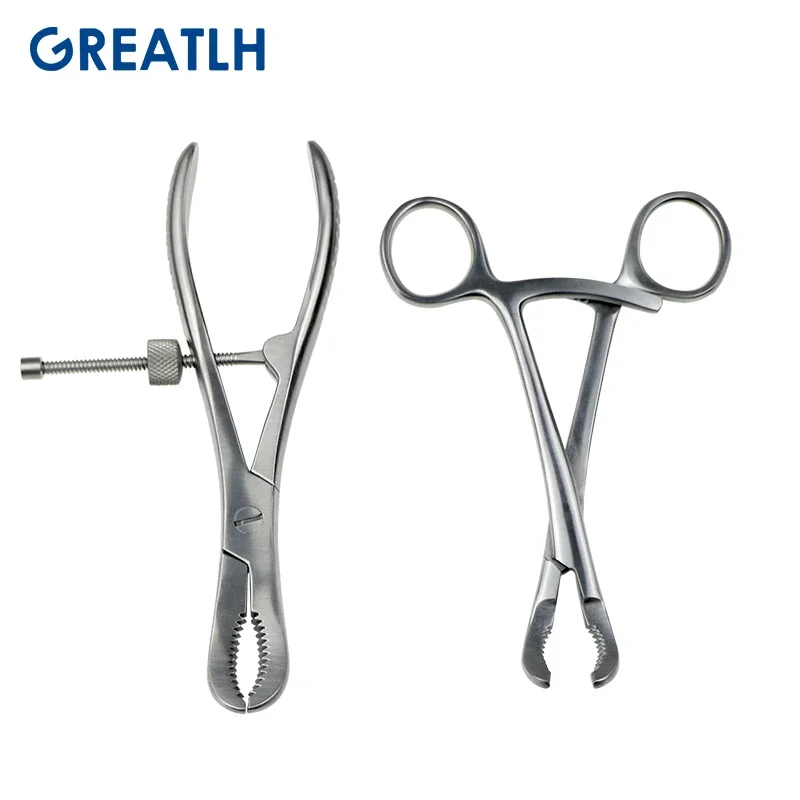 Bone Holding Forceps Stainless Steel Toothed Phalanges Reduction Forceps Veterinary Orthopedics Instruments 1pcs pet