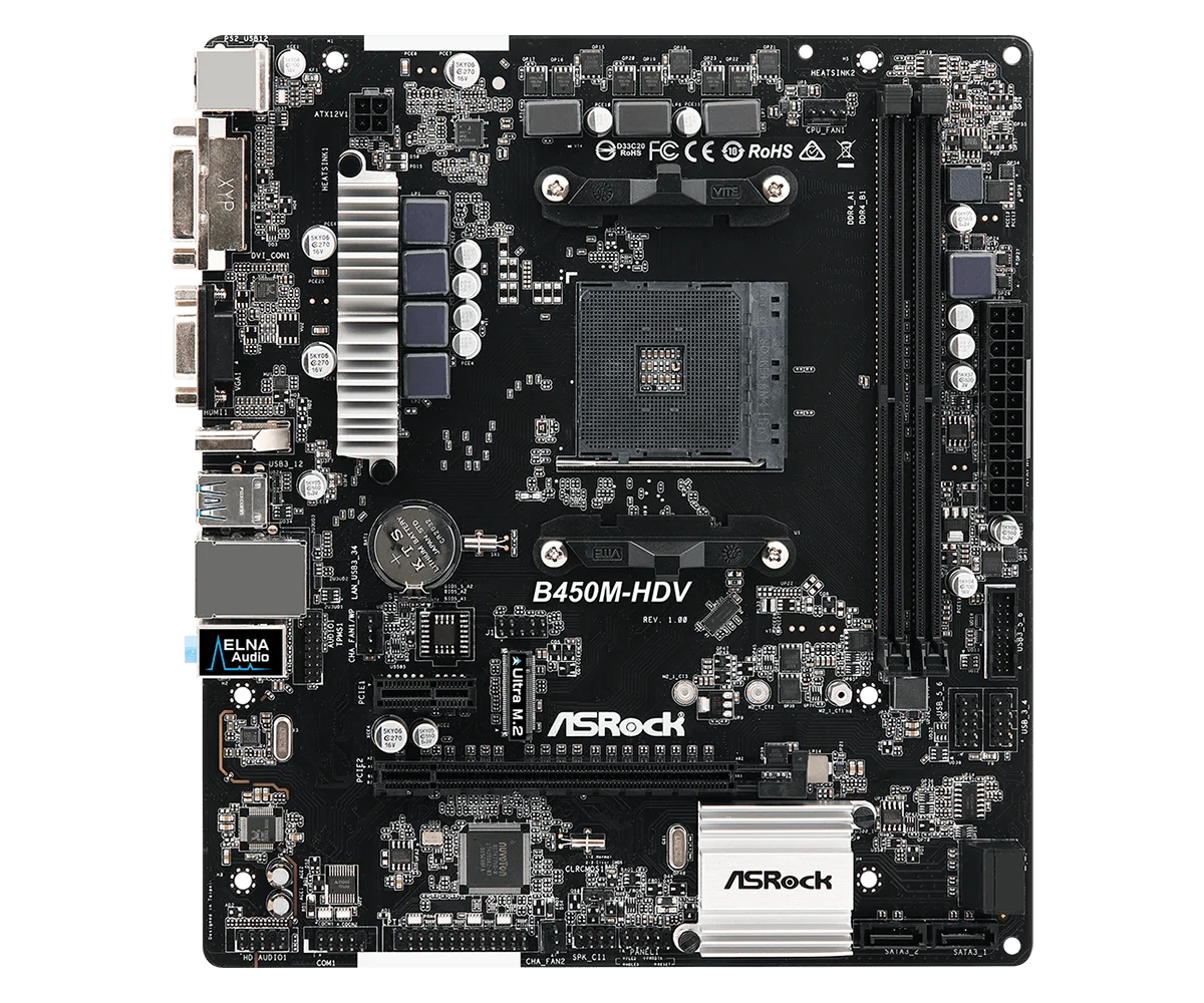 Asrock-デスクトップマザーボード,am4,ryzen 5 B450M-HDV 5600 1200g 5300 5900 cpu,ddr4,16gb ultra m2 micro atx,b450 b450m,5700をサポート