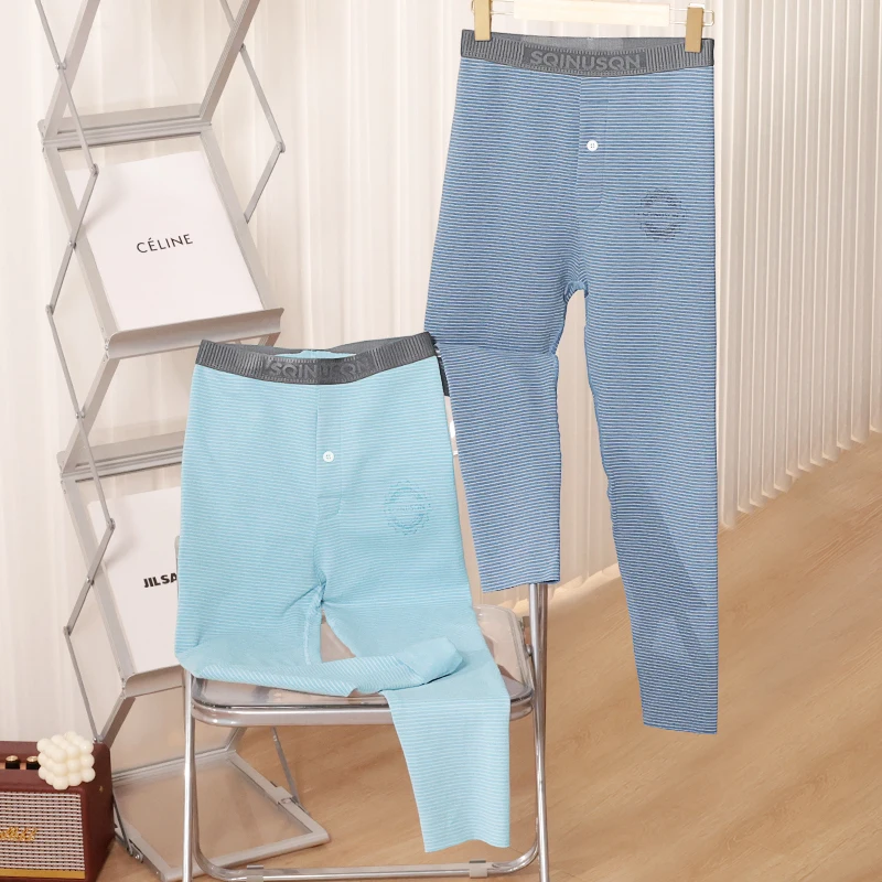 سراويل حرارية ضيقة للرجال ، أسفل ناعم مزدوج الجوانب ، سراويل رياضية ، مقاومة للبرد ، قطن ، خريف وشتاء