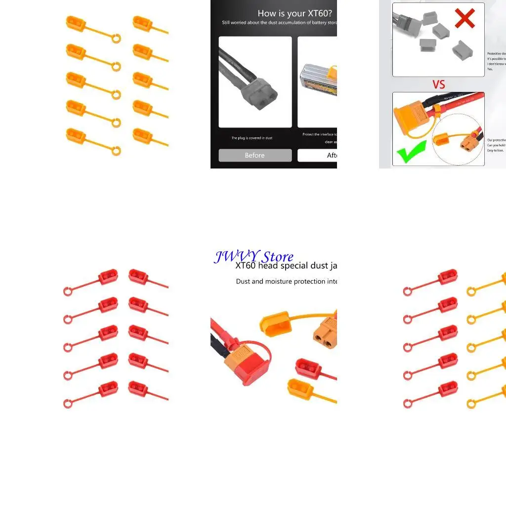

573A 10pc XT60 Safety Cover for XT60 Connectors Shield Against Dust Electrical Shorts