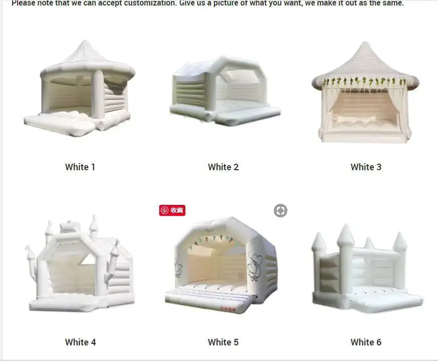 Boutique gonflable pour fête de mariage, videur de saut, maison de rebond blanche, dôme gonflable pour mariage