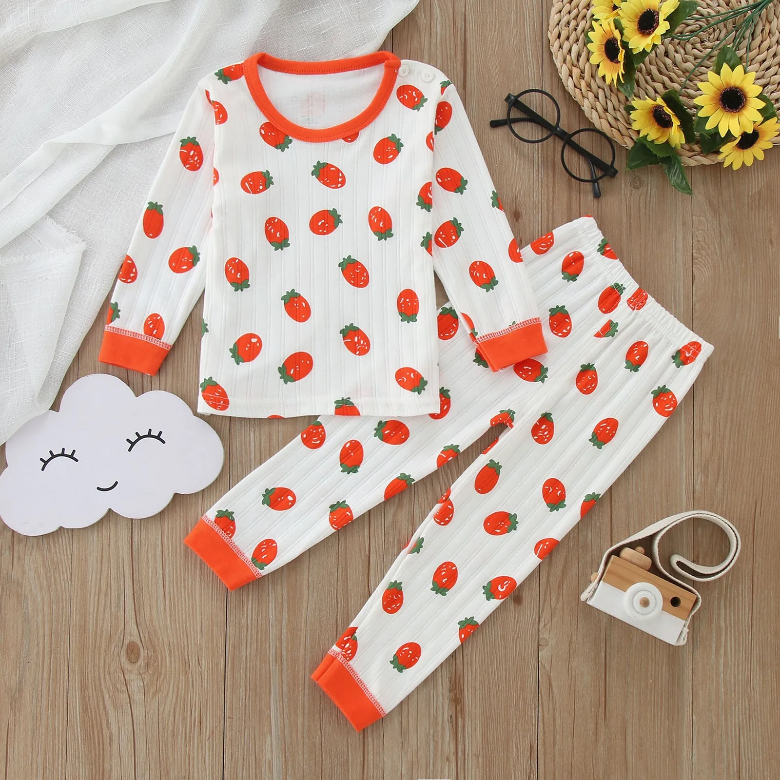 1-4Years Cartoon Sets Toddler Casual Trendy O-neck T Shirt+Trousers Babies Boys Thin Cotton Loose Suit Printing Home Clothes