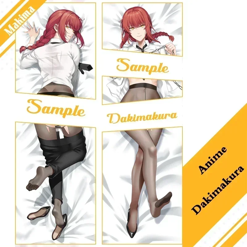 Taie d'oreiller imprimée double face Anime Dakimakura Chainsaw Man Makima Hugging Body, housse d'oreiller, literie pour la maison, cadeaux