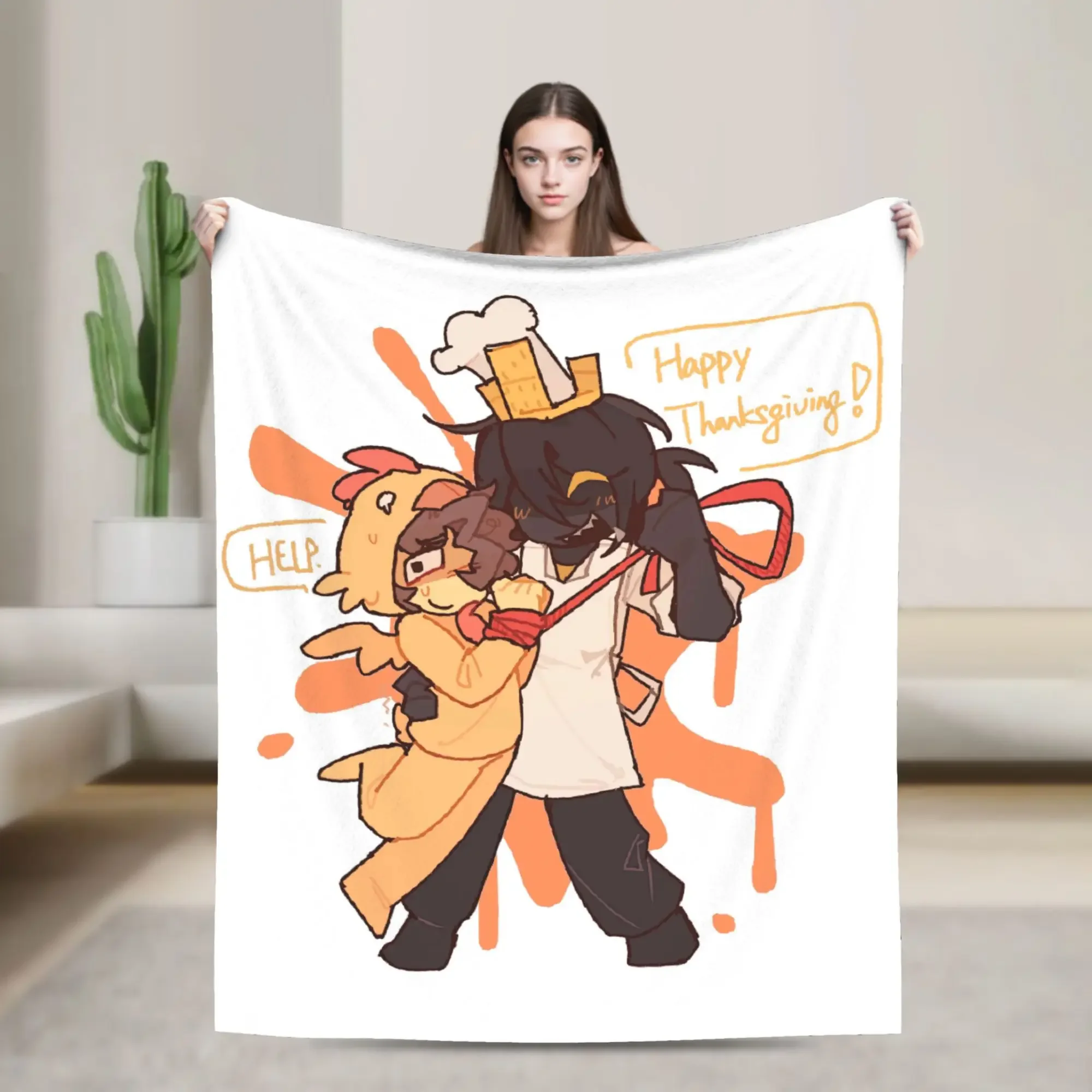 

Forsaken Thanksgiving Soft Warm Throw Blanket for Autumn Cozy Print Bedspread for Couch Bed Ideal for Girls and Boys