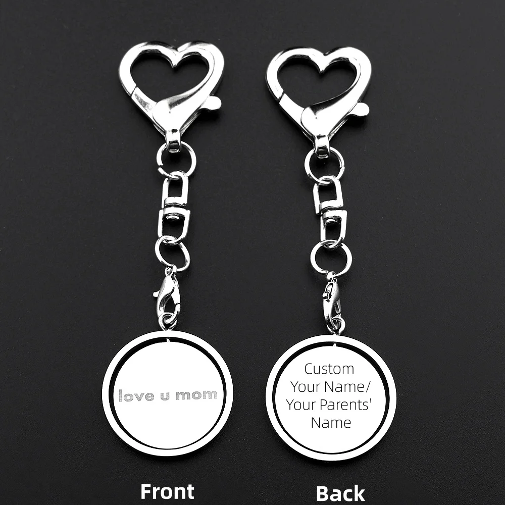 Personalisiertes Geschenk für Mama Papa Herzschloss-Schlüsselanhänger Edelstahl DIY Muttertag LOVE Bedeutungsvoller Taschenanhänger Gravierte Namen Schmuck – Detail 9