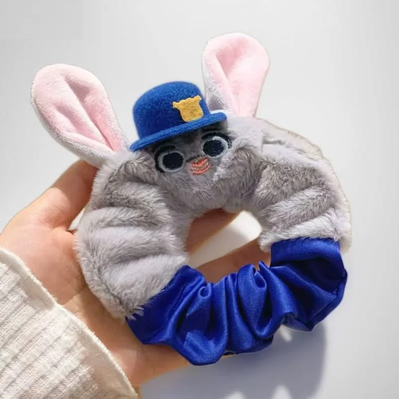 

Hot Sale Zootopia Plush Hair Scrunchies Nick Judy Elastic Hair Bands Lovely Cartoon Hair Rope Ins girl gifts
