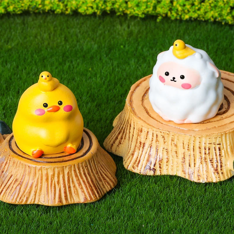 1ชิ้นรูปแกะสลักขนาดเล็กสัตว์เป็ดจิ๋วเครื่องประดับภูมิทัศน์สำหรับตกแต่งบ้านของตกแต่งห้องอุปกรณ์ตกแต่งโต๊ะสำนักงานรถยนต์