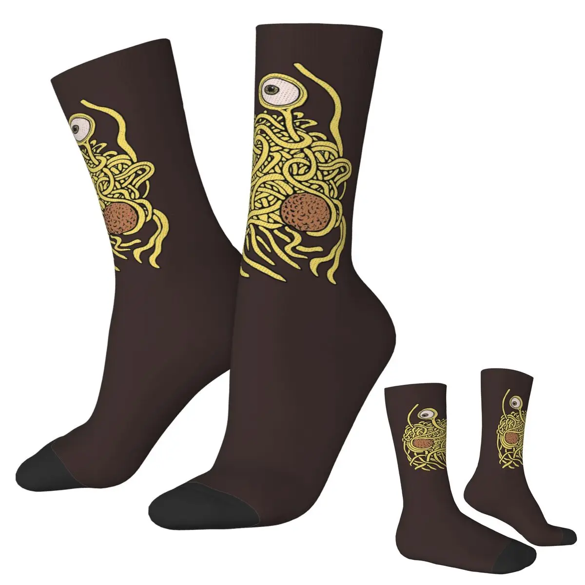 

Flying Spaghetti Monster Pastafarian Tee Socks Harajuku Sweat Absorbing Stockings Long Socks Accessories Christmas Gifts