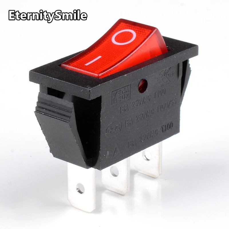 TR-012E ON-OFF 3 Pin 2 Position T125/55 1E5 SPST 20A 250VAC led red green blue yellow illuminated Rocker Switch