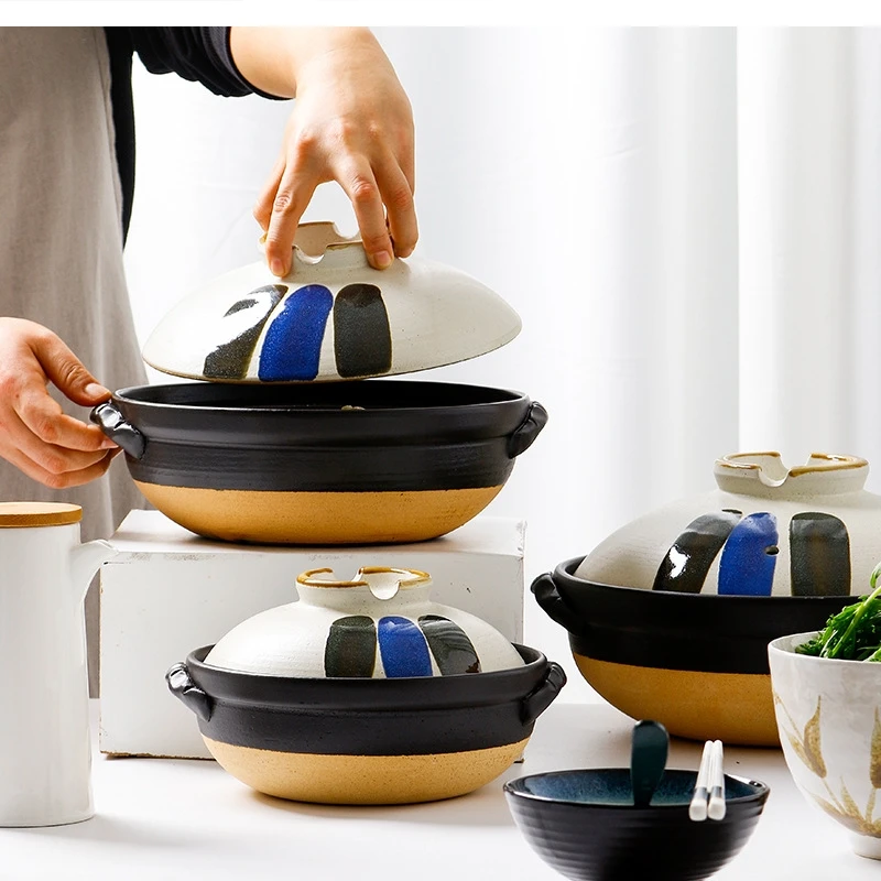 

casserole dish resistant 2800ml large pot household ceramic cookware cooker stockpot