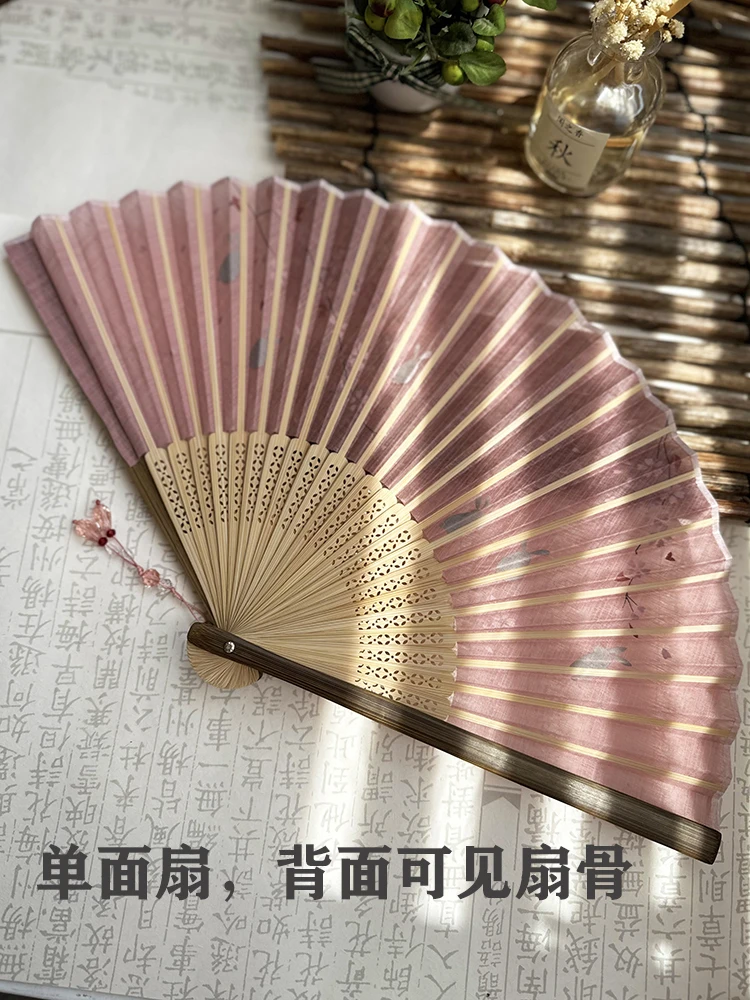 Vintage chinesischen Stil heißen Silber Falt fächer niedlichen Sommer kühlen täglichen Fan frisch unter dem Mond Kirschblüte Jade Kaninchen