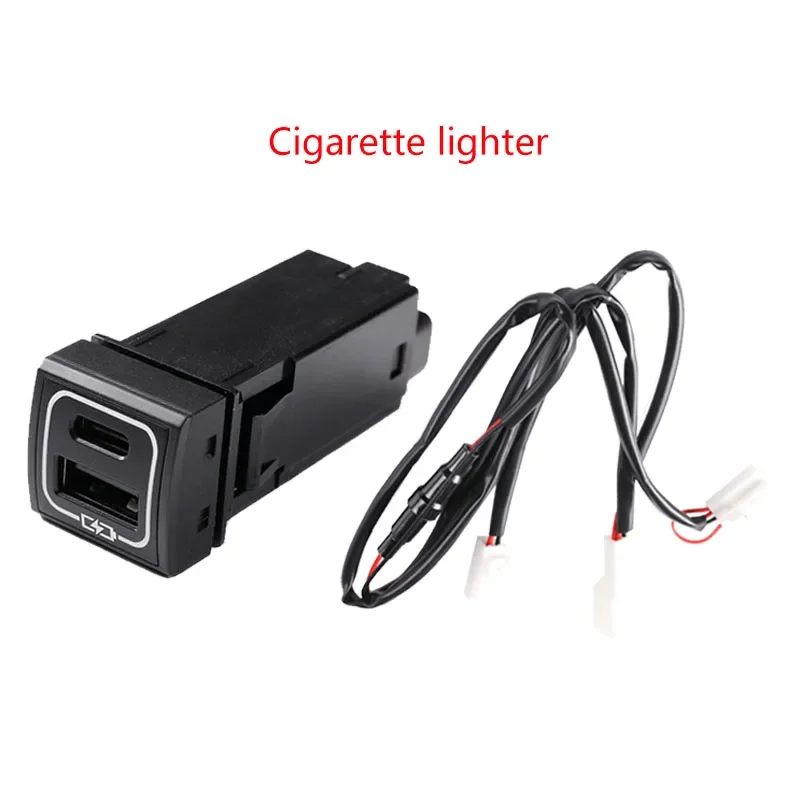 Blue Light Car Charger TYPE-C PD QC3.0 USB Interface Socket For Toyota Prado Corolla RAV4 Camry HIACE