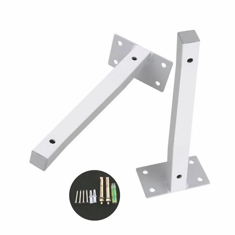 2PCS Square Pipe Triangle Bracket Shelf Support Adjustable Shelf Holder Wall Mount Bench Table Tripod Support Bracket 100-500mm