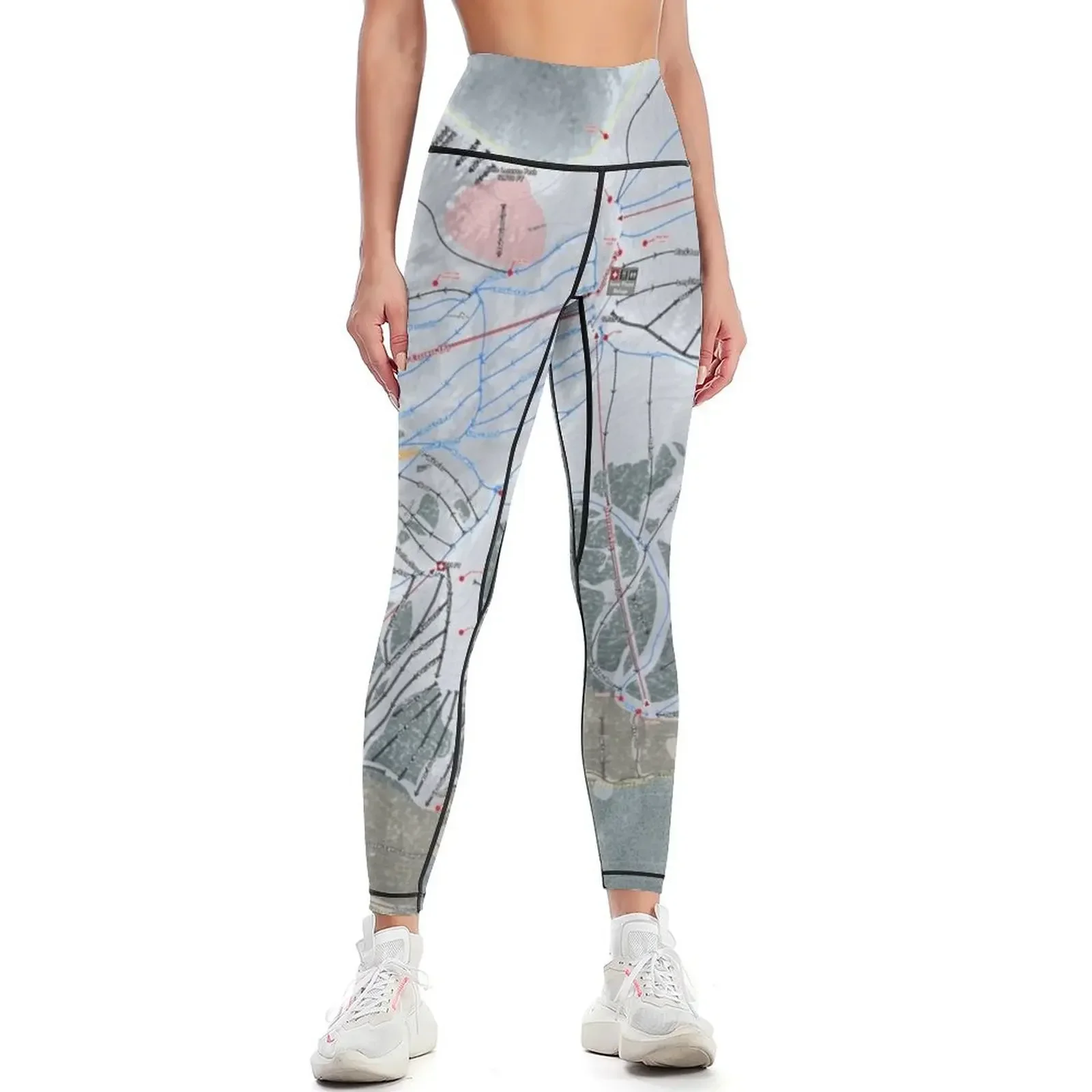 

Arapahoe Basin Resort Trail Map Leggings Sports female Women's gym gym clothing Womens Leggings