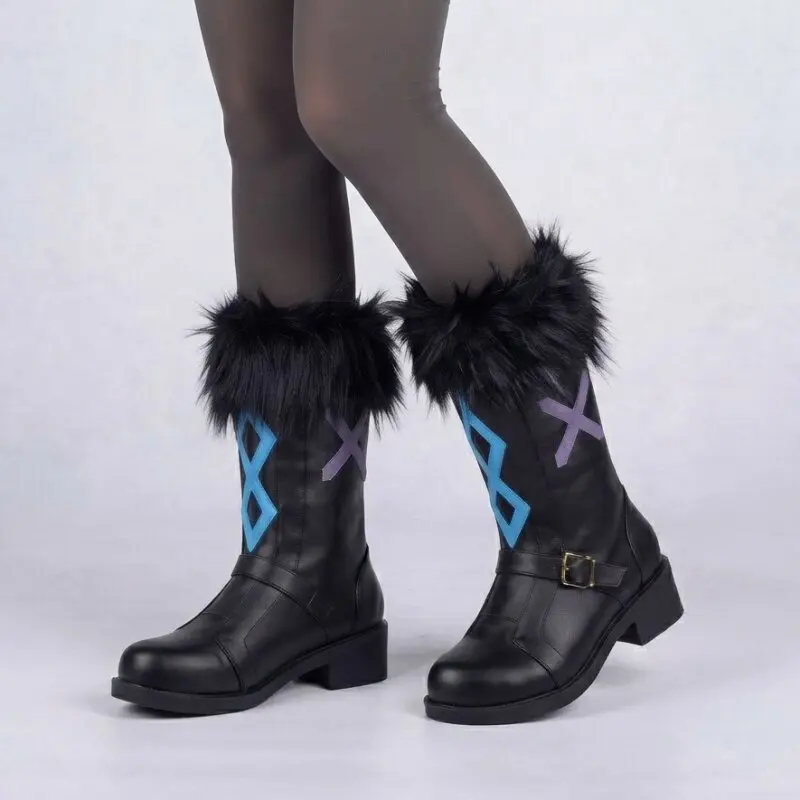 Game Genshin Impact Winter Hunter Lumine Custom Made Cosplay Shoes Boots Halloween Party