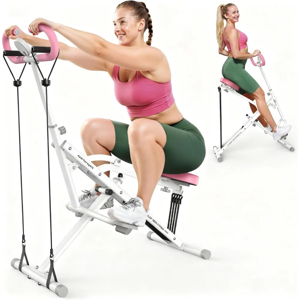 

Foldable Squat Machine Row Trainer for Home Glutes Thighs Full Body Workout 4 Adjustable Resistance Levels